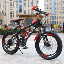 어린이날선물 어린이 산악 자전거 8-12-15 20/24 인치, 20인치, 22인치 블랙레드[스포크휠] 21단 충격흡수