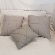 조브라운 대형 가죽 소재 디자인 쿠션 주문제작, 천연가죽_40x40, 쌍십자형, 모카