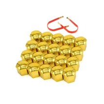 휴비나인 자동차 휠 너트 캡 녹 방지 허브 보호 타이어 나사 볼트 커버 외부 장식 17mm 19mm 21mm 20 개, Plated Gold+17MM