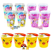 예이니식품 컵솜사탕 3종 깨비팝핑14g 4개+시크릿쥬쥬10g 4개+포켓몬 피카츄12g 4개 (총12개) 어린이캠핑여행간식