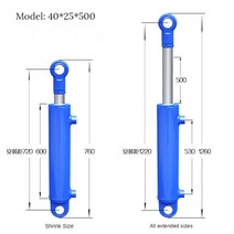 2톤 유압 실린더 리프팅 양방향 고압 소형 기계 공업, 500mm