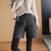 빅사이즈 여성 패딩 반팬츠 캐주얼 A라인 와이드 통 반바지 5부4부 여성의류
