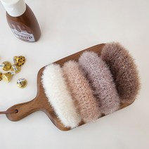 핸드메이드 호빵 설거지 아크릴 수세미 세트 손뜨개 선물 답례품, 베이지 세트 (CC10007)