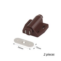 자석도어스토퍼 무타공무고정스토퍼블랙 마그네틱 캐치 도어 클로저 푸시 오픈 자석 캐비닛 옷장 찬장, 01 MTA0605-brown-single