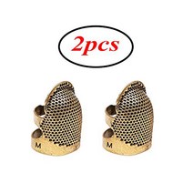 （2pcs）Sewing Thimble Finger Protector Adjustable Finger Metal Shield Protector Pin Needles Sewing Q, 1, M