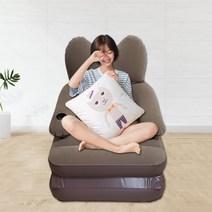 에어쇼파 팽창식 거실 소파 의자 에어 침대 매트리스 플록 커버 쉽고 편리한