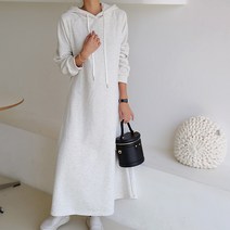 하이데일리 플레어 후드 롱원피스