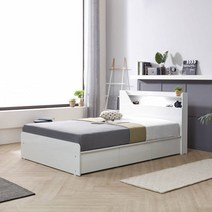 (HZ112) LED&콘센트&USB 슈퍼싱글침대 서랍/벙커수납 침대프레임 (상세), 본상품선택, 그레이