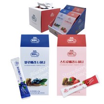 국내산 벌꿀로 만든 풋풋하니 꿀분말스틱- 국내산 블루베리/ GAP인증 딸기3gX10포)4개 (블루베리2개+딸기2개)
