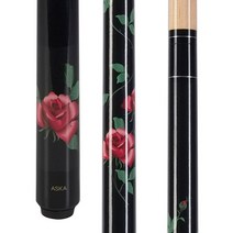 ASKA Custom Pool Cue 블랙 로즈 13mm 하드 Le Pro 팁 캐나다 록 메이플 랩 없음 (538.6g/19온스), 19-Ounce