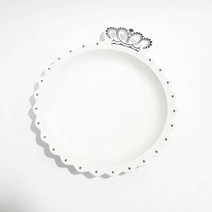 왕관접시-왕관레이스접시 북유럽풍접시 크라운접시 포인트접시, 실버, 1개