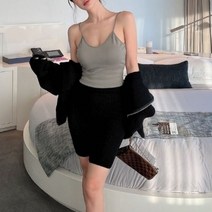 여성 브라탑나시 일체형 노와이어 끈나시 캡내장