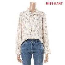 [미스칸트] 여성 타이넥 플라워 쉬폰 블라우스_KEBLM203