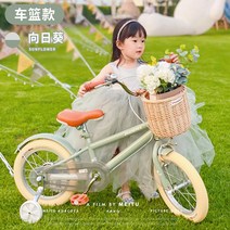 피닉스 브랜드 공식 어린이 자전거 사내 아이 여자 중학생 큰 3-10 세 아기 유모차, 12인치, 해바라기 + 손으로 바구니를 짜십시오