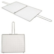 캠핑용불판 초벌구이 스텐 겹석쇠 그릴 불판 석쇠 1p, 스텐 영업용 겹석쇠 소 33x26cm