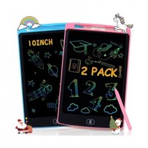 피스 LCD 쓰기 태블릿 2개 용 컬러풀 두들 보드 드로잉 10개 있는 재사용 가능 교육용 패드 및 3 4 5 6 ., Blue+pink