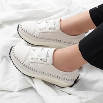 슈아 발등 밴딩 키높이 통굽 별포인트 굽높은 슬립온