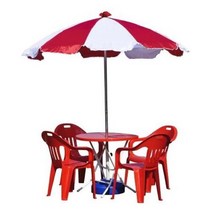 야외 캠핑 낚시 4인용 파라솔세트B(대-흰파-받침별매), 회색, 쿠팡 사각_빨강_회색