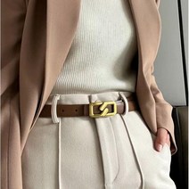 LUMANOKI 여성 빈티지 양면 가죽 벨트