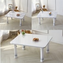 아소르띠 디오 국산 접이식 4단 높이조절 좌식 테이블 식탁 거실 소파 커피 좌탁 마블 밥상, 골드마블