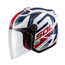 SOL 헬멧 27S AMOR WHITE BLUE RED, L, 화이트 블루 레드