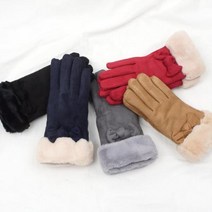 DBOMartㅣ5컬러 스웨이드 장갑(W5112-리본) 스마트폰 터치장갑 여성겨울털장갑 오지장갑 손가락장갑|_ac락be베!!a쟈