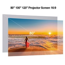 빔스크린100 120 인치 16:9 패브릭 천 스크린 고휘도 반사 프로젝터 스크린 3D HD 접이식 프로젝터 스크린, 02 120 인치