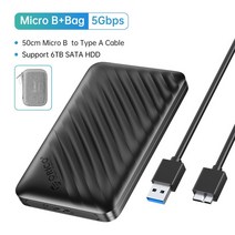 HDD 인클로저ORICO-USB3.0 5Gbps 하드 드라이브 인클로저 2.5 인치 SATA to Micro B HDD SSD 케이스 PC 노, [06] MicroB to USB3.0 Bag, 06 MicroB to USB3.0 Bag