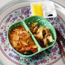 추억의 떡볶이 그릇 짬짜면 레트로 반반그릇 1P, 단품