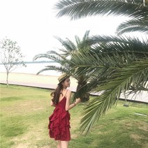 민소매나시원피스 발리섬 태국 해변 바캉스 비치 여성 등트임 푸켓 레드 끈나시 뷔스티에원피스 여름 2068375622