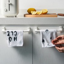 2개(SET) 주방 싱크대 하부장 행주걸이 수건걸이, 화이트