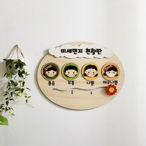 미세먼지 현황판 어린이교구 알림게시판 원목공지판(CJ062), 단품
