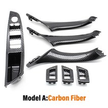 방문손잡이 터닝도어 히든도어 중문 가구 BMW 5 시리즈 F10 F11 520i 용 LHD 베이지 블랙 카 인테리어 도어, 15 LHD Carbonfiber Set