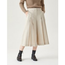 [닥스 여성] [[22FW]] DLPA2D903I1 HAUTE COUNTRY 베이지 턱장식 울혼방 하프팬츠