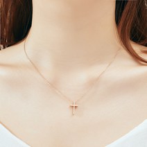 노이드비 써지컬스틸 입체 미니십자가 심플목걸이