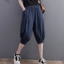 타루 사이드 포켓 디테일 7부 데님팬츠