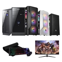 사무용 인강용 PC 게이밍 조립 컴퓨터 SSD 장착 윈도우10 모니터 세트 (케이스선택은 배송란에), 24인치모니터세트, 게이밍 104000