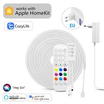 씽크대조명 책상조명 애플 홈키트/투야 와이파이 RGB 네온 조명 LED 캐비닛 주방 램프 방수 옷장 DIY 크리, 01 Homekit EU Plug_01 1M