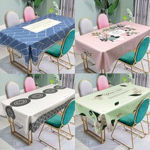 방수식탁보 2인 4인 6인 방수 테이블보 10종, 6~8인용, 08_블루진 식탁보