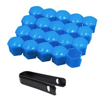 자동차 튜닝휠 너트 포인트 도난방지락너트 휠볼트 20 pcs 19mm 21mm 자동차 휠 센터 볼트 커버 크롬 너트 캡 제거 도구 키트 나사 보호기 방진 림 자동차 액세서리, 푸른