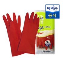 마미손 짧은고무장갑 10켤레, 스몰, 1개, 레드, 소(S)