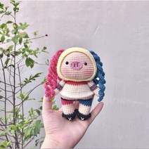 코바늘 인형뜨기 돼지 DIY 취미 할리 토끼 코바늘뜨기 기초 뜨개질, E개