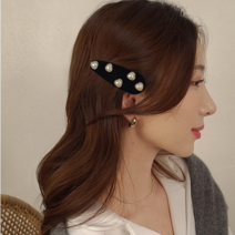 초콜리트쥬얼리 덴스 블랙벨벳 앤틱 큐빅 진주 하트 삼각 옆머리 똑딱핀 10컬러
