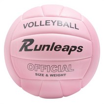 runleaps volleyball 공식 크기 5 공 방수 실내 야외 배구 남성 여성 청소년 비치 게임 체육관 훈련 스포츠, 핑크 배구 공
