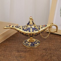 1PC 알라딘 램프 전통 할로우 아웃 페어리 테일 매직 알라딘 소원 램프 차 주전자 빈티지 레트로 홈 인테리어 액세서리, 금