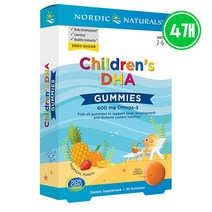4개 Nordic Naturals 키즈 DHA 오메가3 30젤리