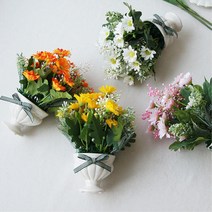 산소 납골당 꾸미기 소품 미니 조화화분 학교 생화같은조화 사무실책상 진짜같은 조화꽃화분 개인책상, 핑크