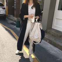 빅사이즈 여성 트렌치코트 여름 솔리드 싱글 브레스트 턴 다운 칼라 긴 소매 붕대 코튼 얇은 루즈핏 여자 바바리 코트