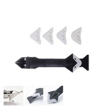 3in1 실리콘 스크래퍼 세트 타일 줄눈 실리콘제거기, 블랙