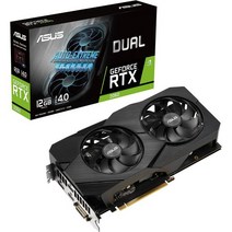 에이수스 듀얼 지포스 RTX 2060 EVO 그래픽 카드 (PCIe 3.0 12GB GDDR6 메모리 HDMI 디스플레이 포트 DVI-D Axial-tech 팬 0dB 기술 자동
